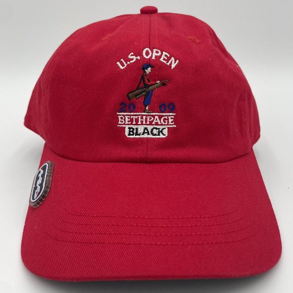 U.S. Open 2009 Bethpage Black Red Adjustable Hat Golf Cap Marker New Ahead Visor - Picture 1 of 13